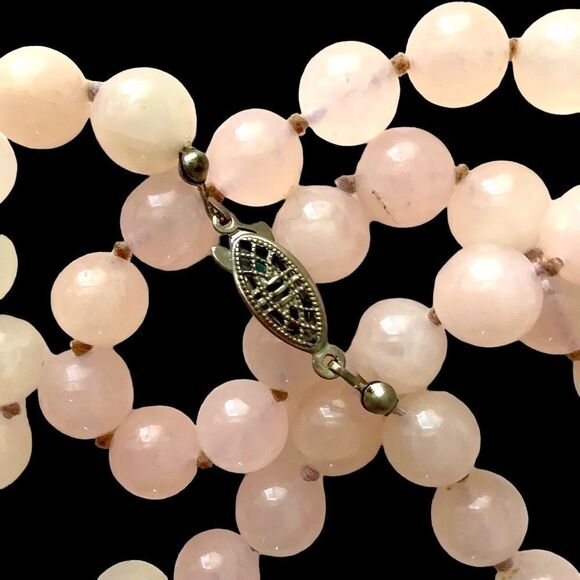 Vintage Austrian Rose Quartz Necklace - Picture 3 of 5